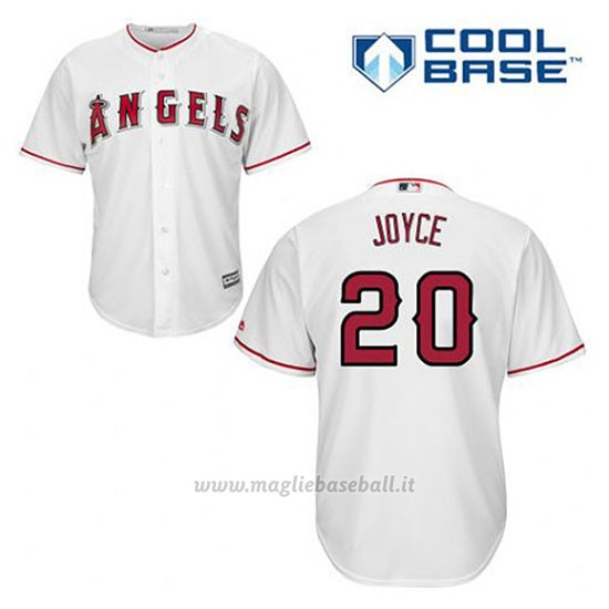 Maglia Baseball Uomo Los Angeles Angels Matt Joyce 20 Bianco 1ªCool Base
